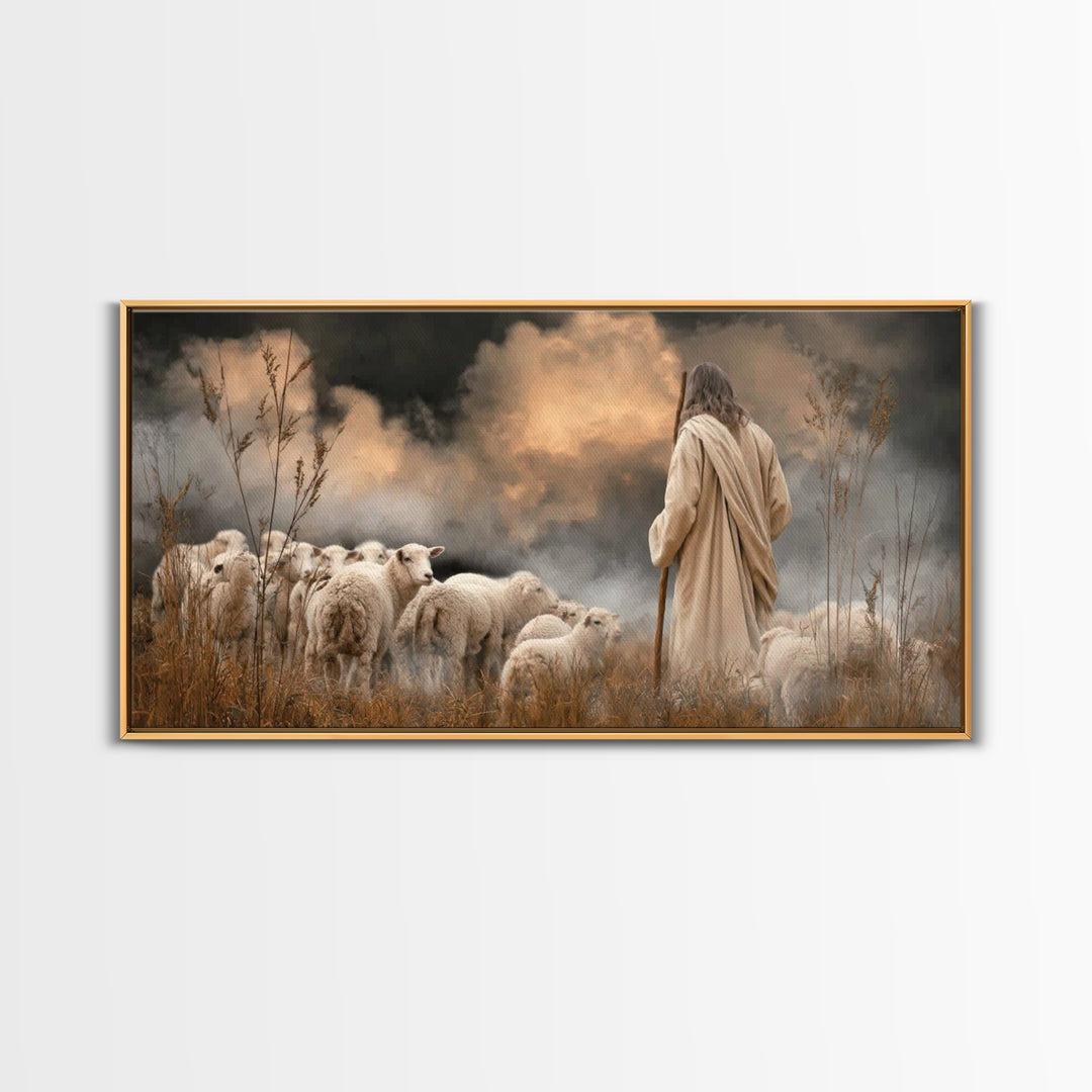 Hillside Hope | Framed Canvas Print | Christian Art Canvas | Christian Wall Art | Jesus Painting | Christian Christmas Art | Modern Christi