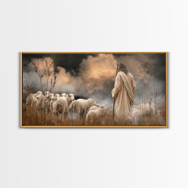 Hillside Hope | Framed Canvas Print | Christian Art Canvas | Christian Wall Art | Jesus Painting | Christian Christmas Art | Modern Christi