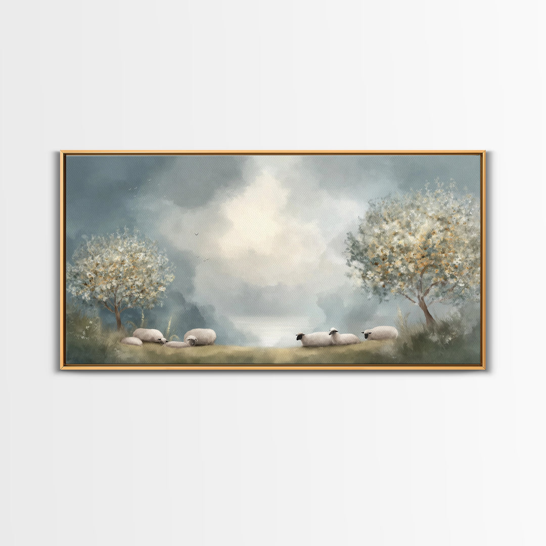Blossoms Of Peace, Framed Canvas Print, Christian Art Print, Jesus Canvas Art, Christian Decor, Christmas Wall Art