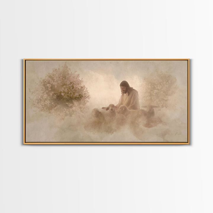 Heavenly Path - Framed Canvas Print - Christian Art Canvas - Jesus Painting Canvas - Christian Decorations - Christmas Art Prints