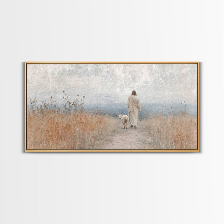Holy Night Path | Framed Canvas Print | Christian Art Canvas | Jesus Painting | Christian Wall Art | Modern Christian Painting | Christian