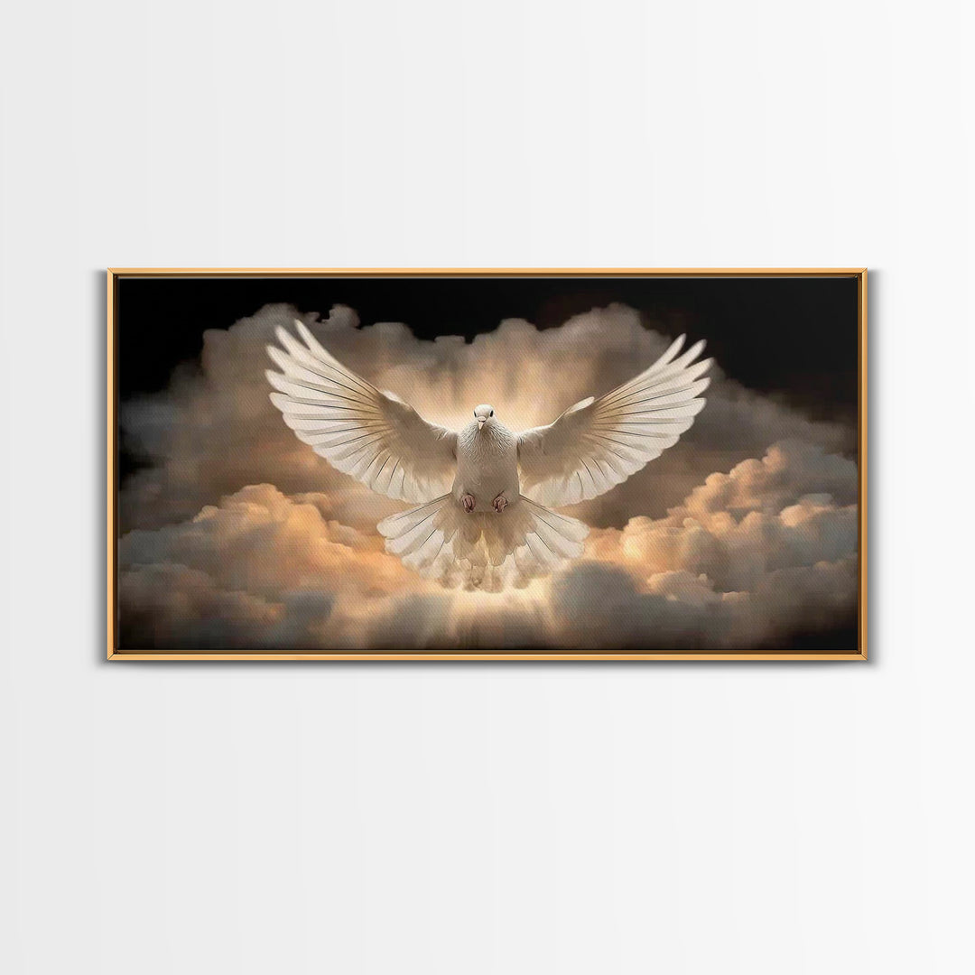 Dove Of Glory – Framed Canvas Print – Christian Painting – Large Christian Painting – Moody Christian Art – Christian Decor