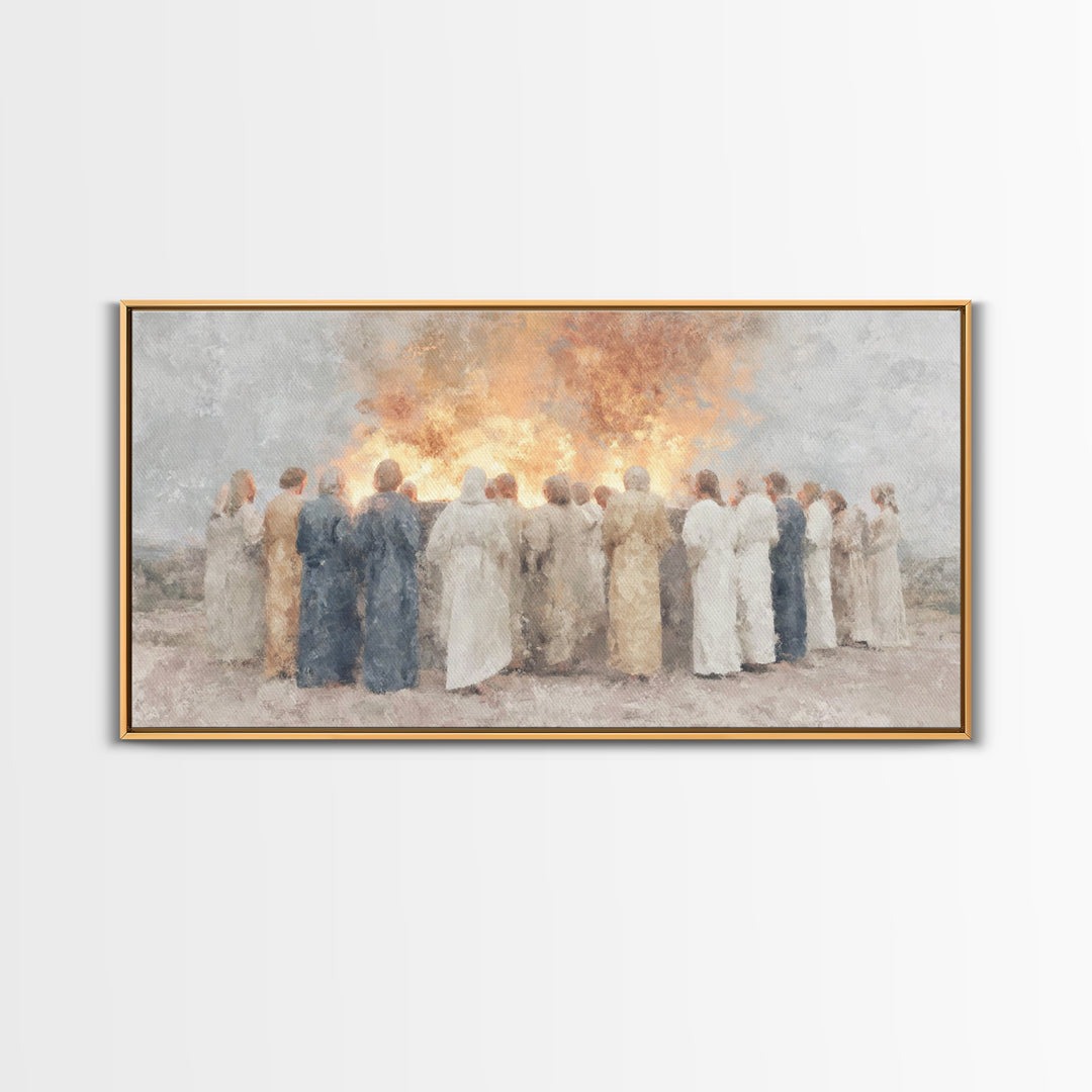 Sacred Gathering – Framed Canvas Print – Christian Wall Art – Jesus Painting – Christian Art Canvas – Christmas Art