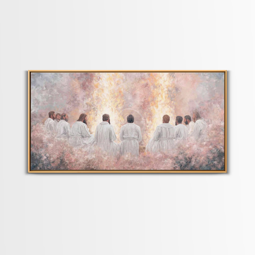 Circle Of Peace, Framed Canvas Print, Christian Art Print, Jesus Painting, Christian Wall Art, Christmas Canvas Wall Art