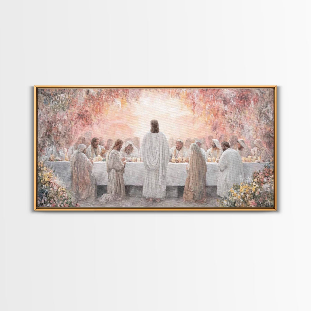 Radiant Supper | Framed Canvas Print | Christian Wall Art | Jesus Painting | Christian Christmas Art | Christian Art Canvas