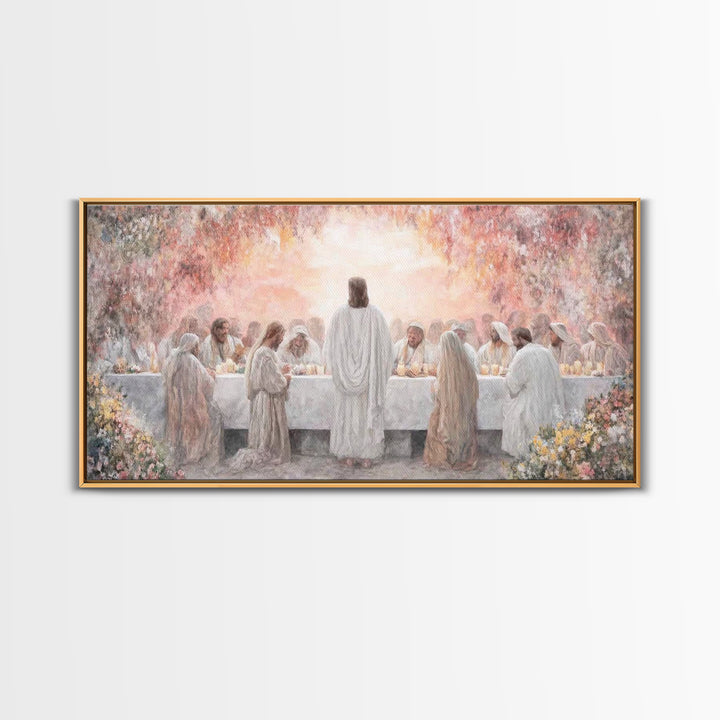 Radiant Supper | Framed Canvas Print | Christian Wall Art | Jesus Painting | Christian Christmas Art | Christian Art Canvas