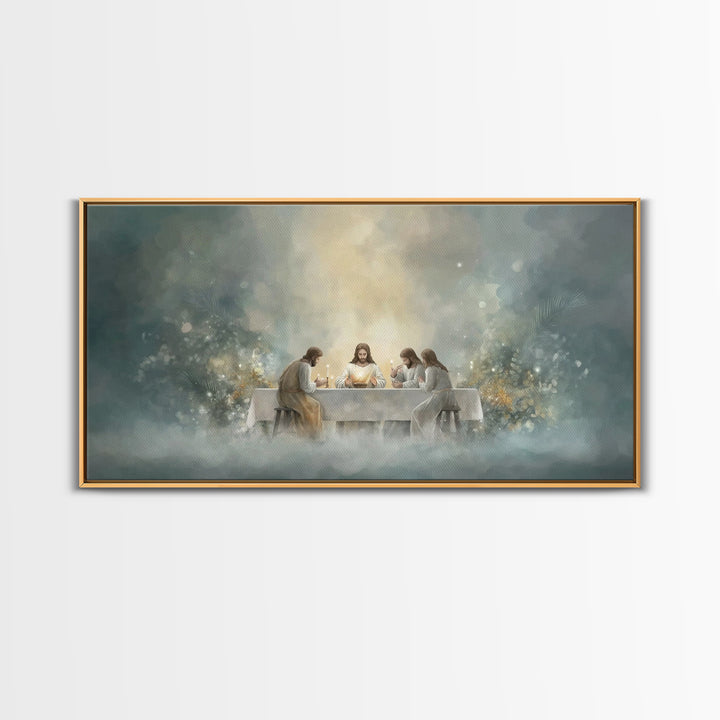 Heavenly Banquet – Framed Canvas Print – Christian Art Canvas – Jesus Painting – Christian Wall Art – Christmas Art Prints