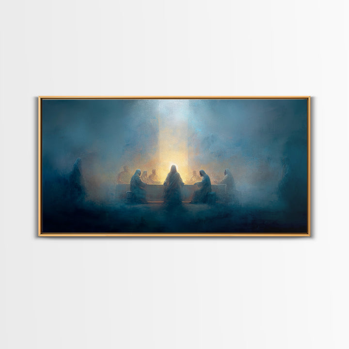 Sacred Communion, Framed Canvas Print, Christian Art Canvas, Christian Painting, Jesus Christmas Art, Christmas Wall Art