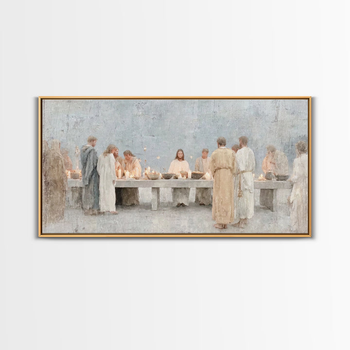 Last Supper Grace – Framed Canvas Print – Christian Art Canvas – Christian Wall Art – Jesus Painting – Christmas Art