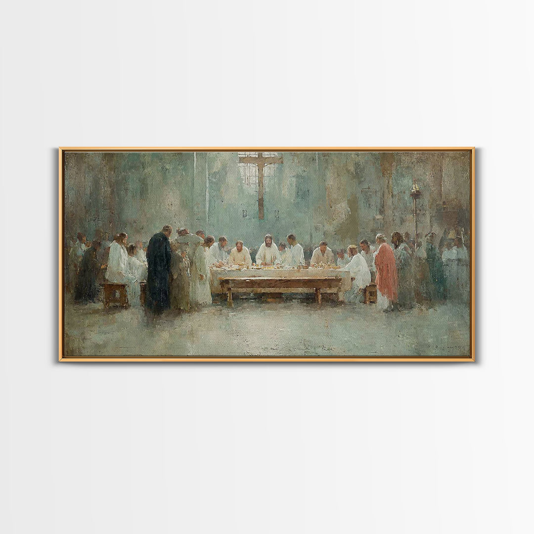 Sacred Communion Light – Framed Canvas Print – Christian Wall Art – Jesus Painting – Christian Art Canvas – Christian Decor – Christian Art