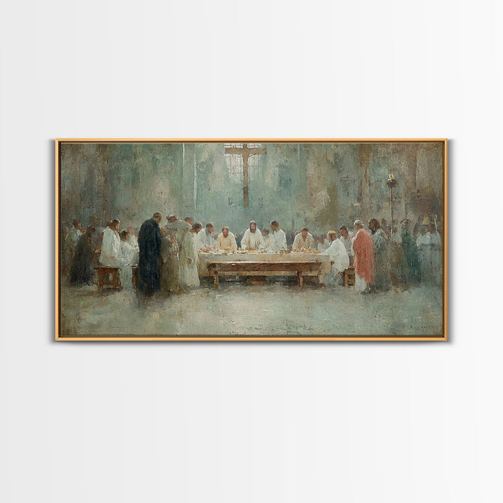 Sacred Communion Light – Framed Canvas Print – Christian Wall Art – Jesus Painting – Christian Art Canvas – Christian Decor – Christian Art
