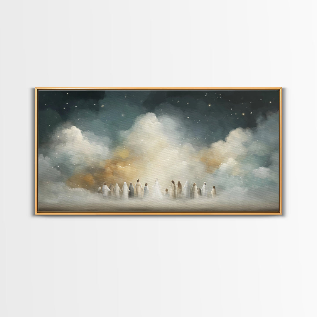 Starry Ascension – Framed Canvas Print – Christian Christmas Art – Christian Wall Art – Modern Christian Art – Christian Art Canvas – Chris