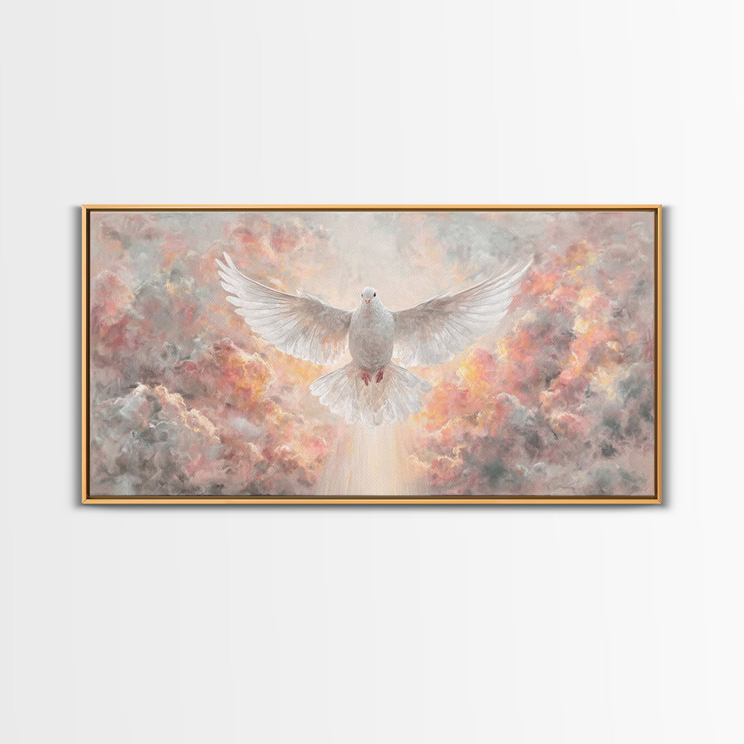 Radiant Descent – Framed Canvas Print – Christian Art – Christian Christmas Art – Framed Christmas Art – Christian Art Gift