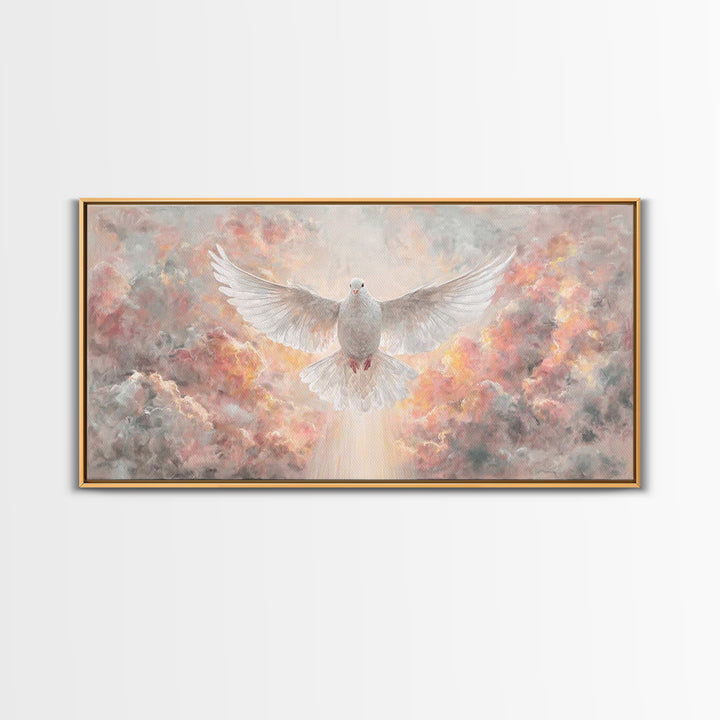 Radiant Descent – Framed Canvas Print – Christian Art – Christian Christmas Art – Framed Christmas Art – Christian Art Gift