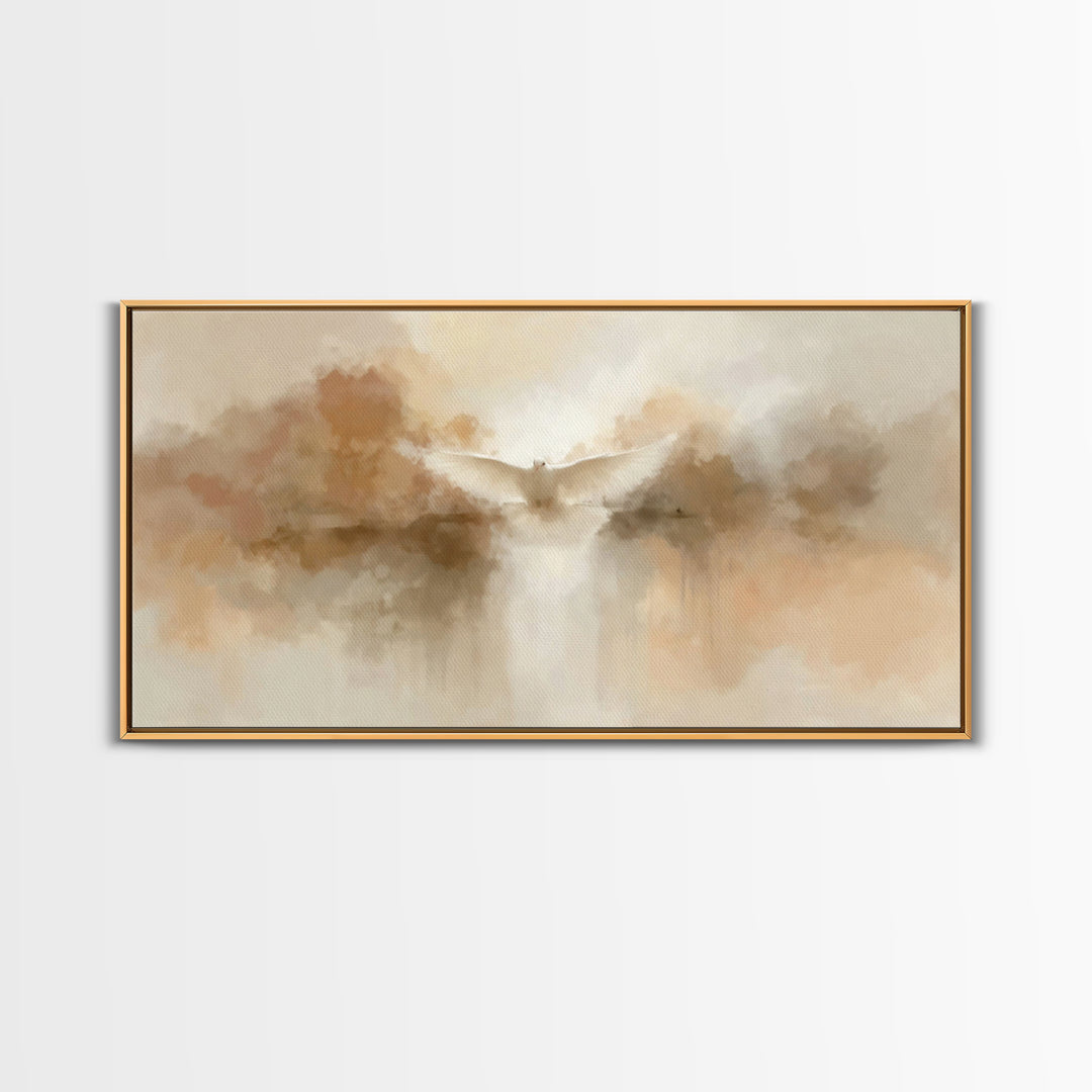 Gentle Ascension, Framed Canvas Print, Christian Art Canvas, Minimalist Christian Art, Christian Wall Art, Christmas Art Prints