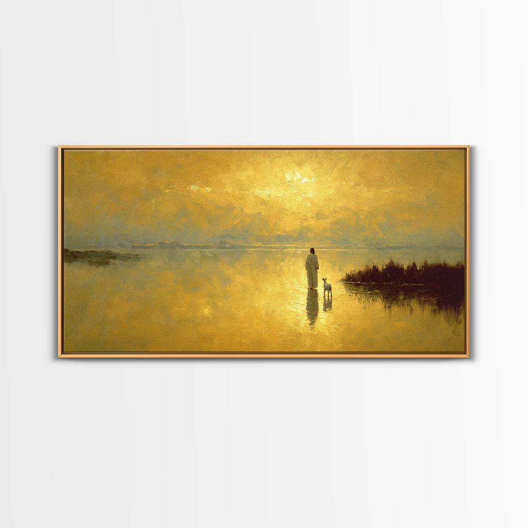 Light Of Grace | Framed Canvas Print | Christian Art | Jesus Painting | Christian Art Canvas | Christmas Wall Art | Christian Christmas Art