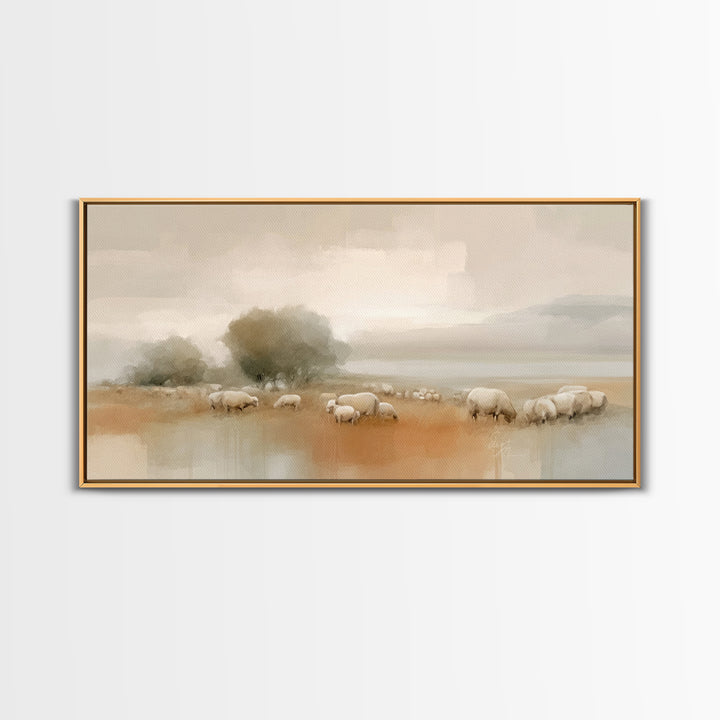 Silent Field Blessing, Framed Canvas Print, Christian Wall Art, Christian Art, Jesus Painting, Christian Art Canvas, Christmas Art, Christi