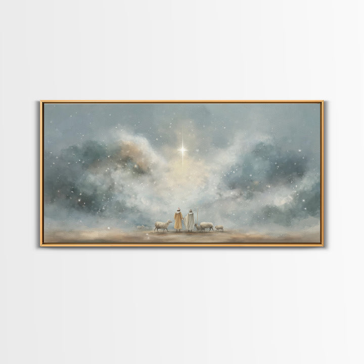 Wonder In The Heavens – Framed Canvas Print – Christian Art Canvas – Christian Wall Art – Christmas Art – Christian Christmas Art – Christi