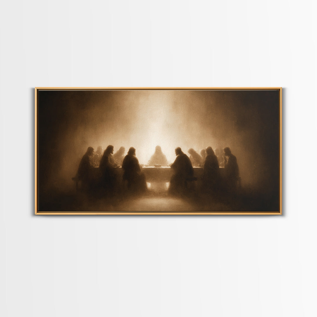 Sacred Evening – Framed Canvas Print – Christian Wall Art – Jesus Painting – Christian Christmas Art – Christian Decor – Christian Gift