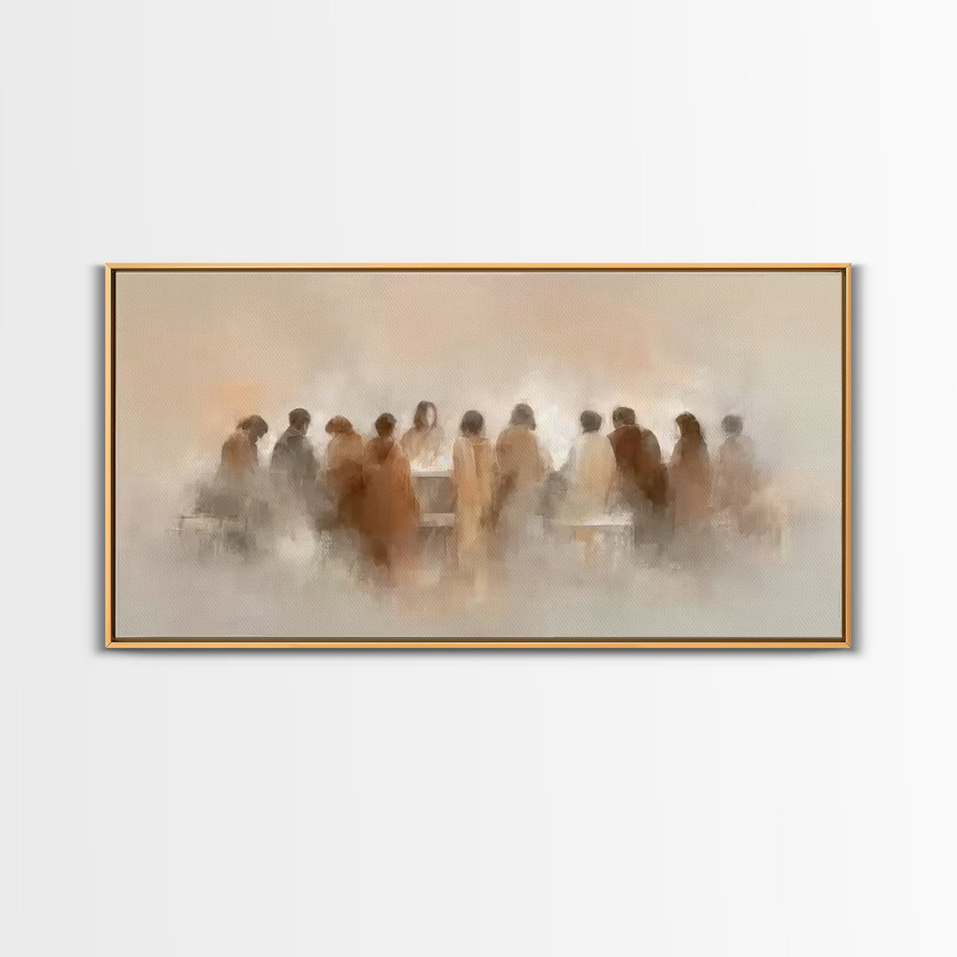 Heavenly Supper, Framed Canvas Print, Christian Art Canvas, Jesus Painting, Christian Wall Art, Christian Christmas Art, Christian Decor