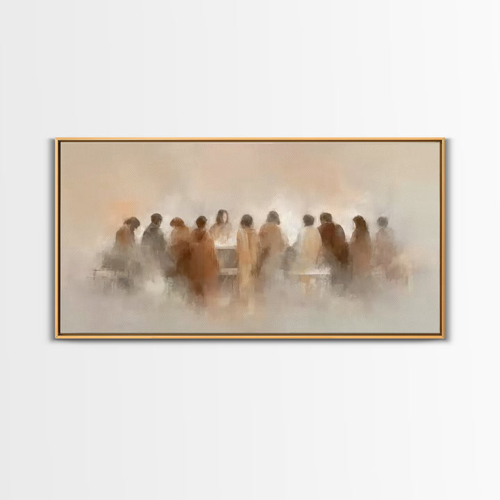 Heavenly Supper, Framed Canvas Print, Christian Art Canvas, Jesus Painting, Christian Wall Art, Christian Christmas Art, Christian Decor