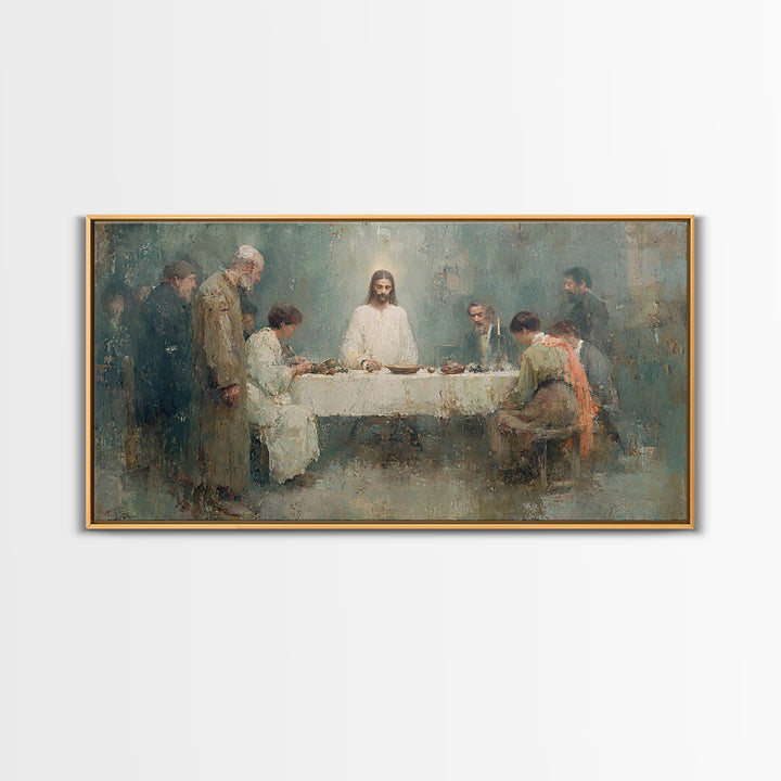 Bright Fellowship, Framed Canvas Print, Christian Art Canvas, Christian Wall Art, Jesus Painting, Christian Gift Ideas, Christmas Art Print