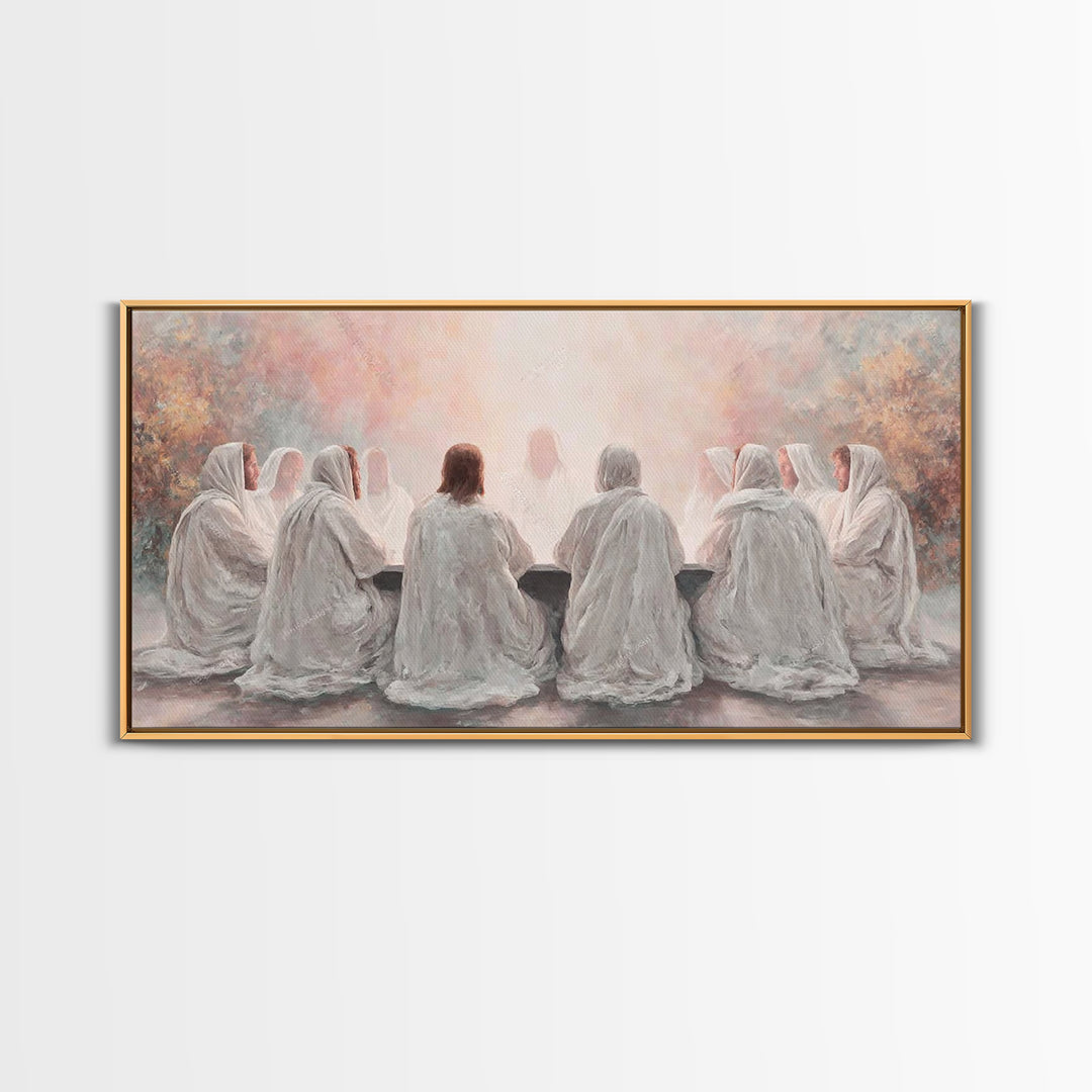 Celestial Feast, Framed Canvas Print, Christian Art Print, Christian Wall Art, Jesus Painting, Christian Christmas Decor, Christian Gift