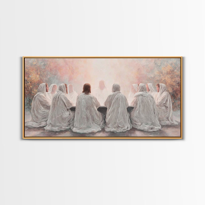 Celestial Feast, Framed Canvas Print, Christian Art Print, Christian Wall Art, Jesus Painting, Christian Christmas Decor, Christian Gift