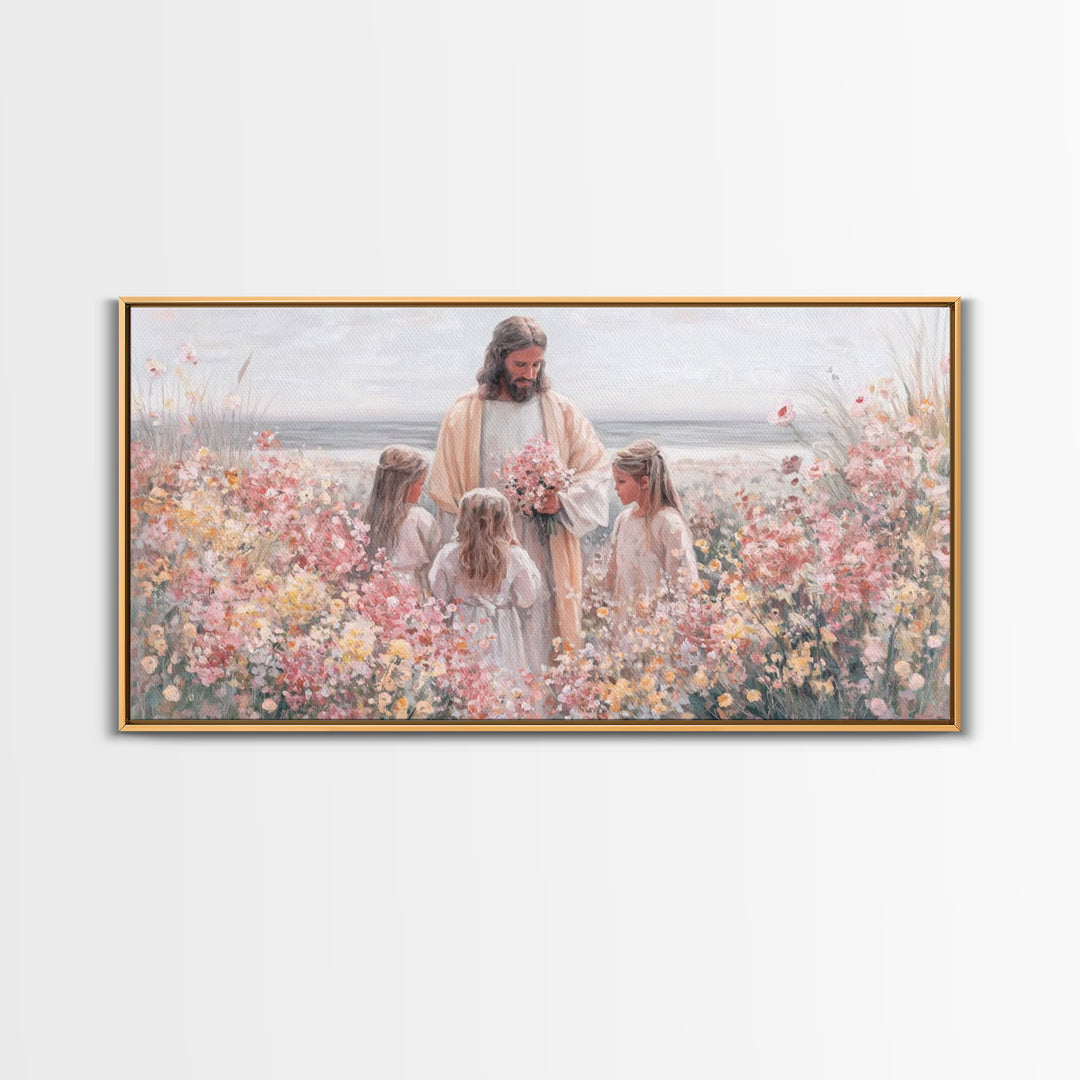 Blossoms Of Grace – Framed Canvas Print – Christian Wall Art – Jesus Painting – Christian Art Canvas – Christian Decor – Christian Gift Ide