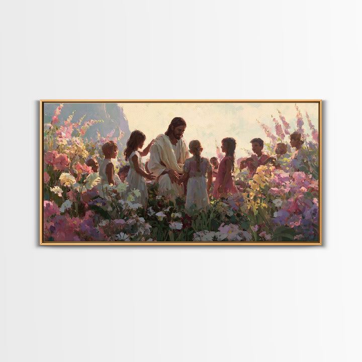 Children Of Hope – Framed Canvas Print – Christian Art Canvas – Jesus Painting – Christian Wall Art – Christian Christmas Art – Vintage Chr