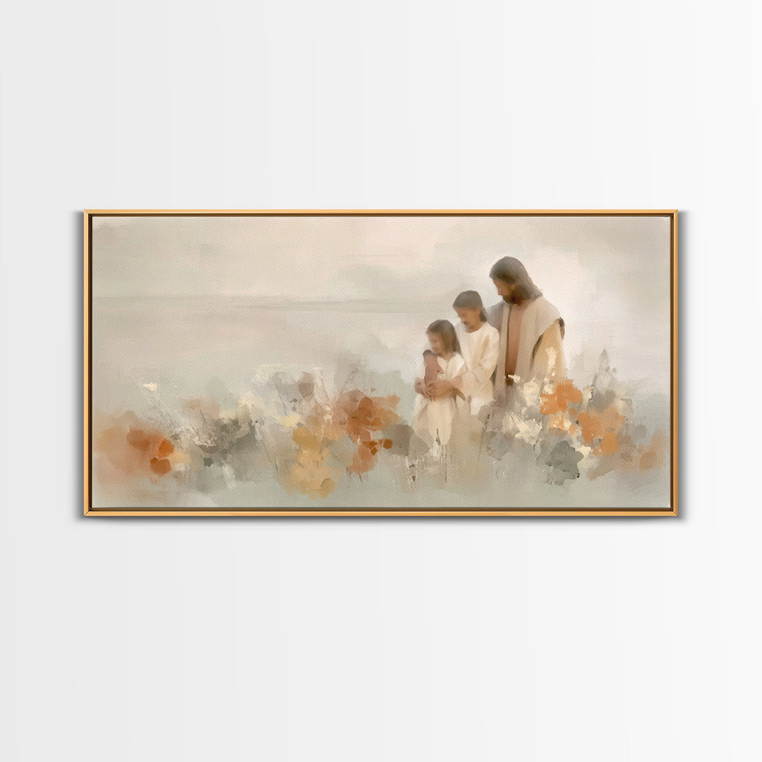 Quiet Morning Grace, Framed Canvas Print, Christian Art Canvas, Jesus Painting, Christian Wall Art, Subtle Christian Art, Christian Gift Id