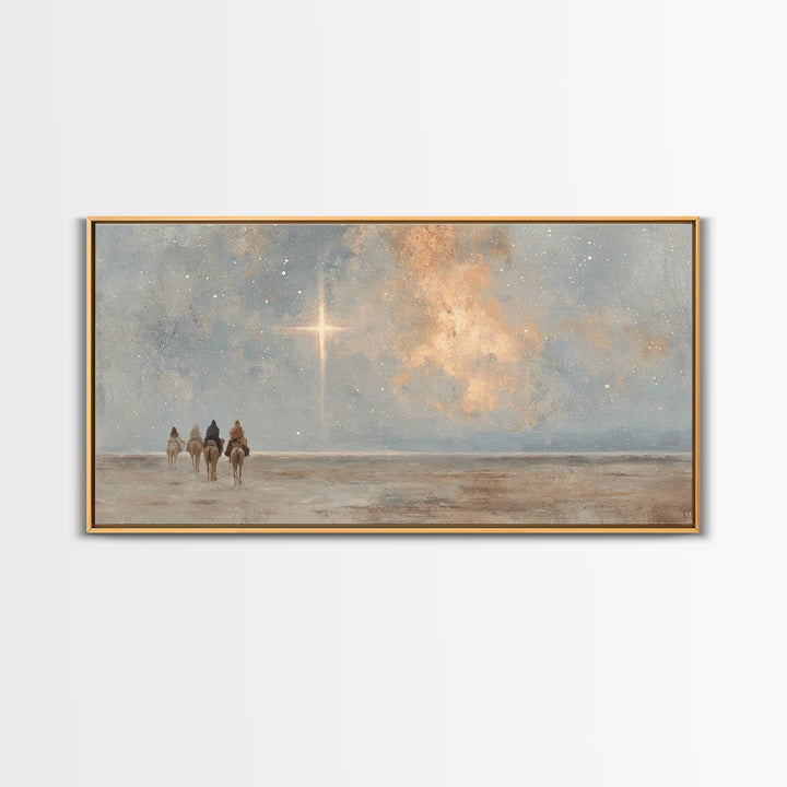 Star Of Bethlehem - Framed Canvas Print - Christian Christmas Art - Christian Art Canvas - Christian Wall Art - Christmas Art Prints