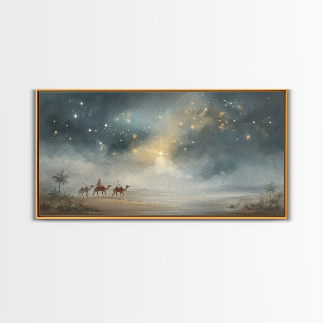 Night Of The Magi - Framed Canvas Print - Christmas Art Prints - Christian Christmas Art - Christian Wall Art - Christian Art Canvas
