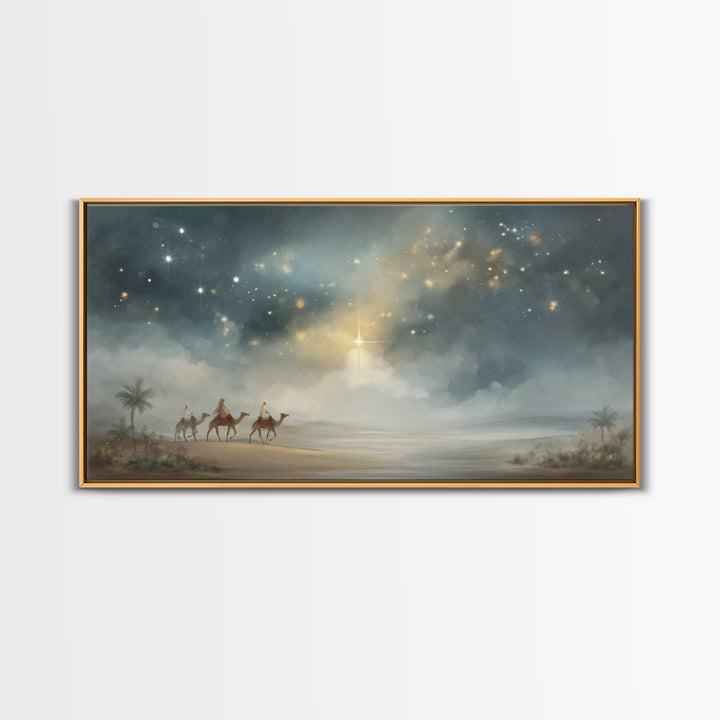 Night Of The Magi - Framed Canvas Print - Christmas Art Prints - Christian Christmas Art - Christian Wall Art - Christian Art Canvas