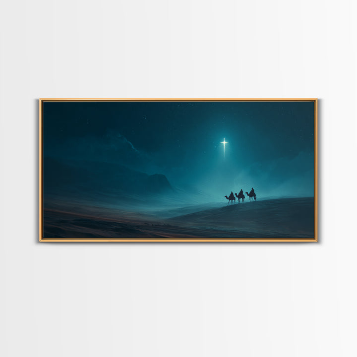 Guided By The Star - Framed Canvas Print - Christian Art Canvas - Christmas Art Prints - Christian Christmas Art - Christian Wall Art