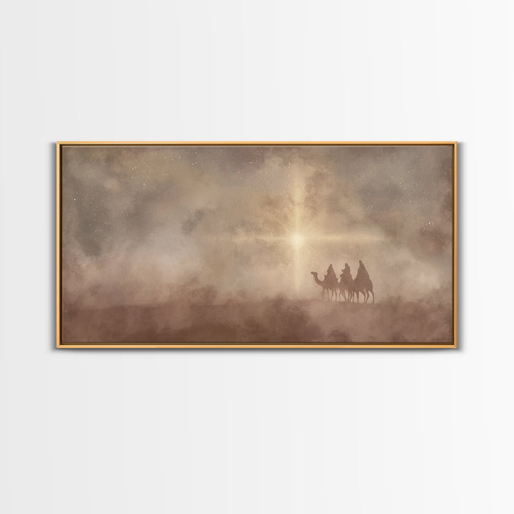 Three Kings Journey - Framed Canvas Print - Christian Wall Art - Christian Christmas Art - Christian Art Canvas - Christmas Art Prints