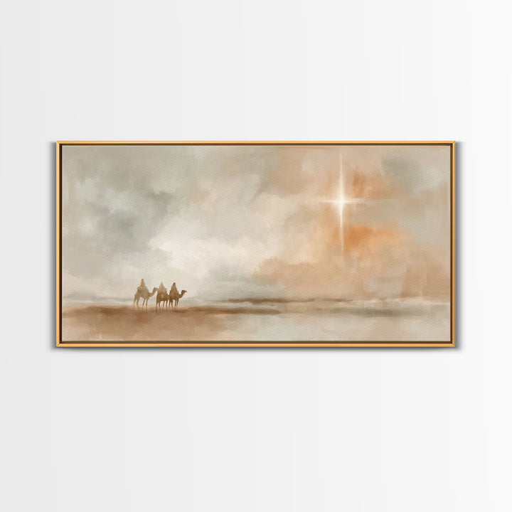 The Guiding Star – Framed Canvas Print – Christian Wall Art – Christian Art Canvas – Jesus Painting – Christmas Art – Christian Art Print