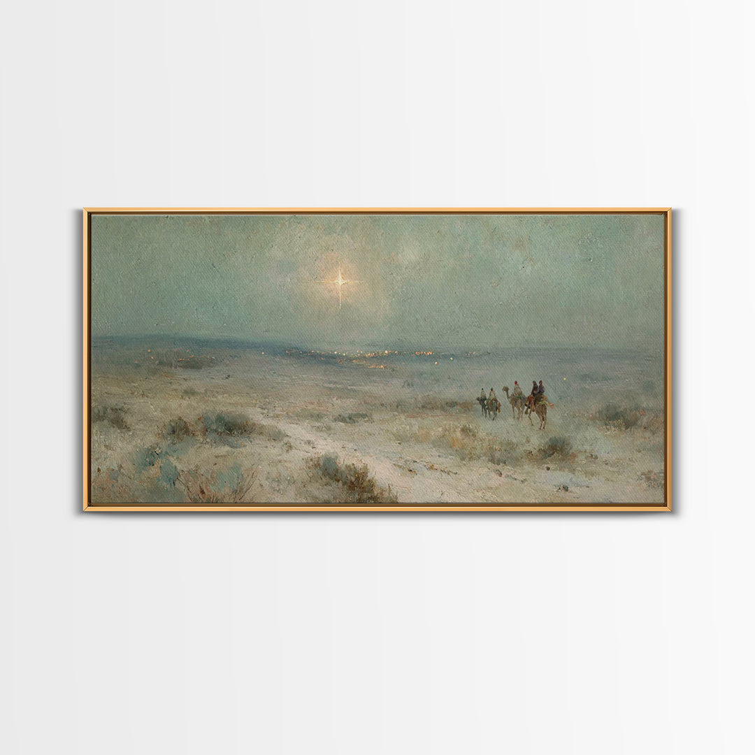 Bethlehem Light | Framed Canvas Print | Christian Art Print | Jesus Painting | Christian Wall Art | Christmas Art | Christian Art Canvas