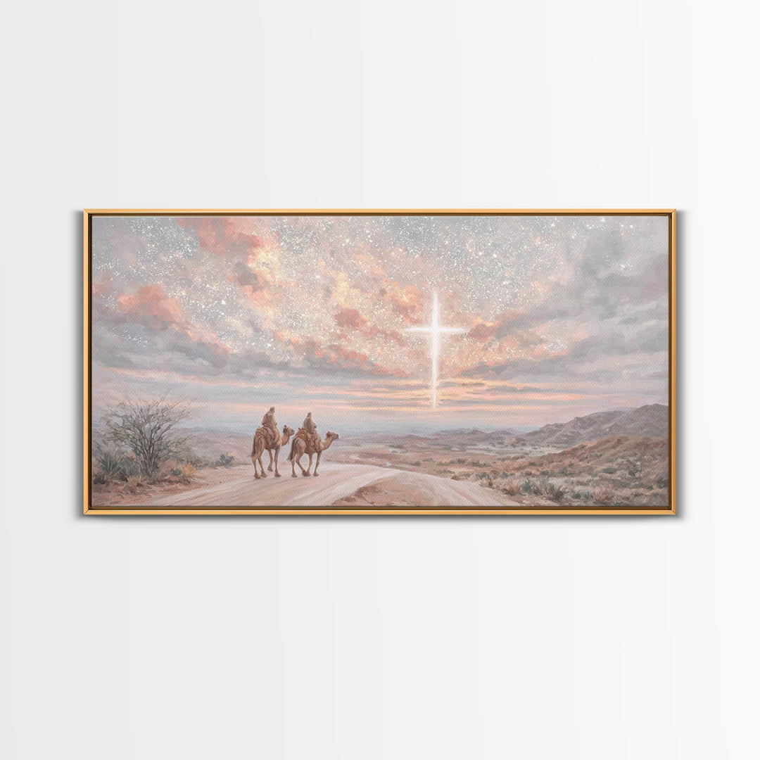 Dawn Of Promise, Framed Canvas Print, Christian Art Print, Christian Wall Art, Jesus Painting, Christian Christmas Art, Christian Art Canva