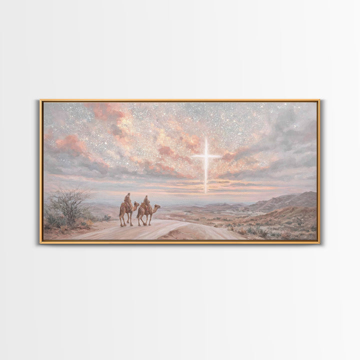 Dawn Of Promise, Framed Canvas Print, Christian Art Print, Christian Wall Art, Jesus Painting, Christian Christmas Art, Christian Art Canva