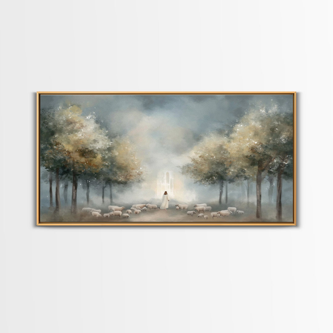 Heavenly Pathway - Framed Canvas Print - Christian Art Canvas - Christian Christmas Art - Jesus Painting - Christian Wall Art