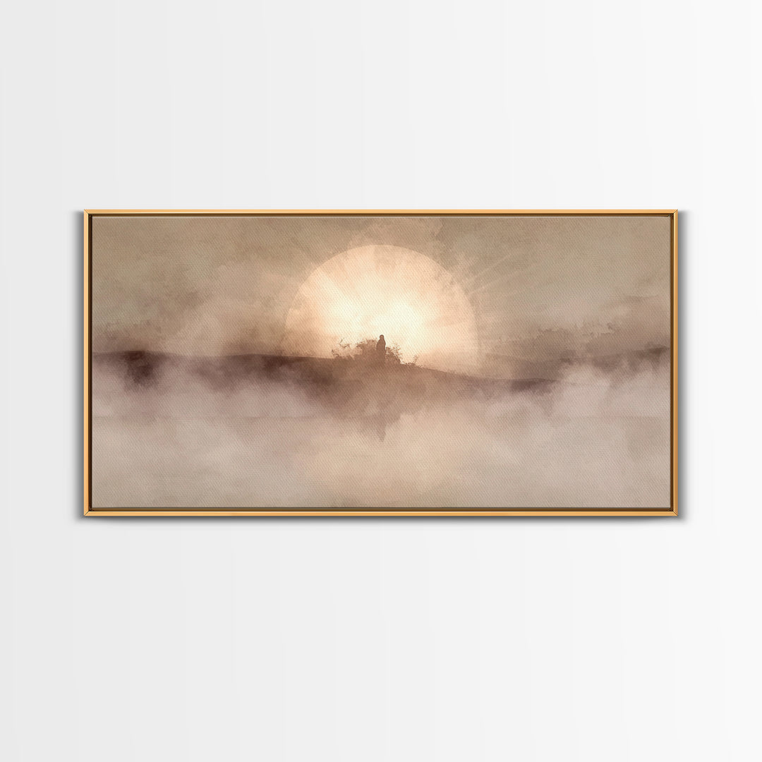 Radiant Dawn - Framed Canvas Print - Christian Christmas Art - Christian Wall Art - Jesus Painting - Modern Christian Art