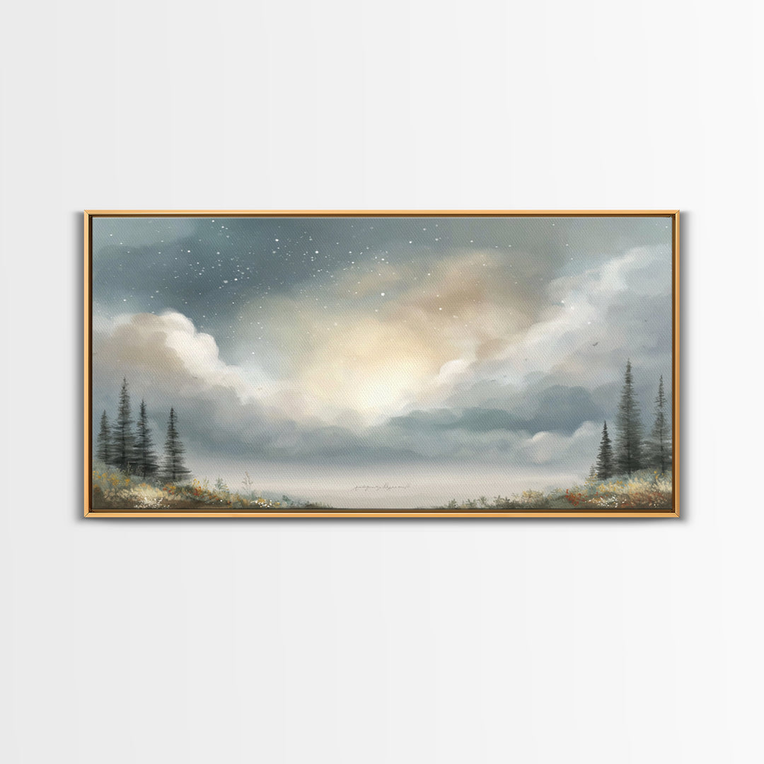 Heaven’s Horizon - Framed Canvas Print - Modern Christian Art - Christian Wall Art - Christian Art Print - Christian Gift