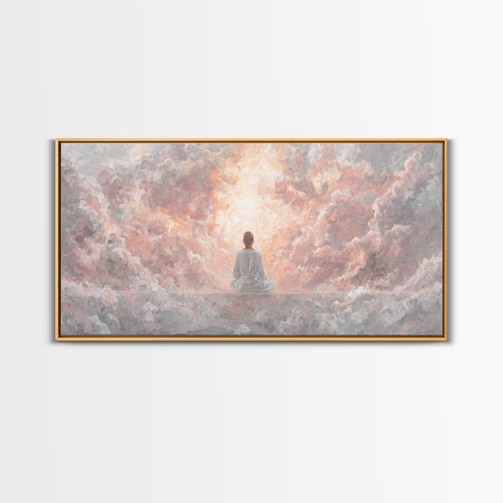 Heavenly Stillness – Framed Canvas Print – Christian Wall Art – Christian Art Canvas – Jesus Painting – Modern Christian Art – Christian De