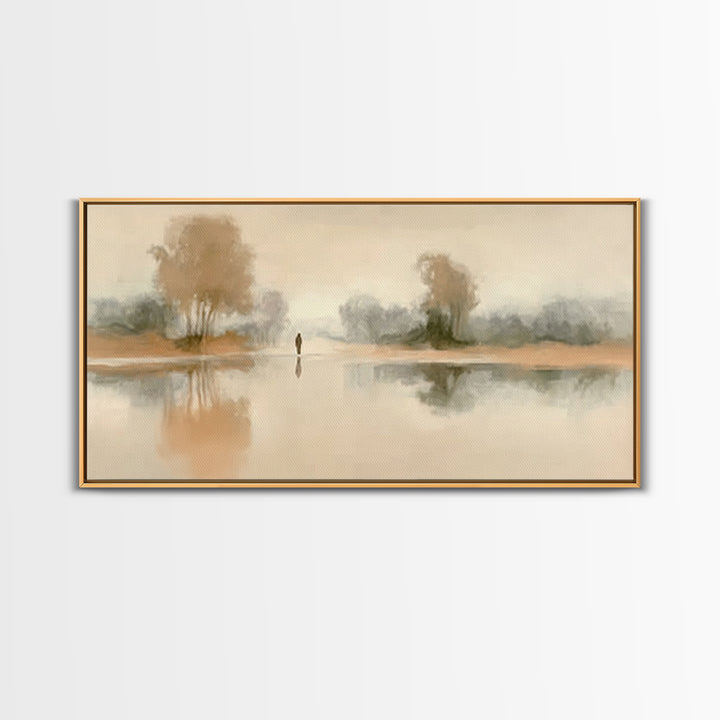 Quiet Path Grace, Framed Canvas Print, Christian Art Canvas, Christian Wall Art, Jesus Painting, Minimalist Christian Art, Christian Christ