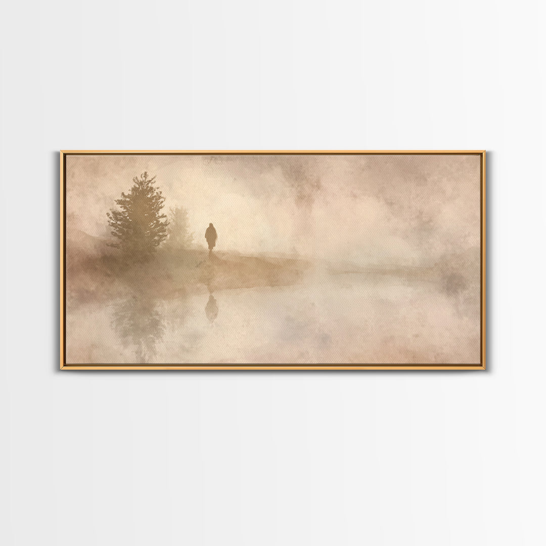 Desert Hush Reverence | Framed Canvas Print | Christian Wall Art | Subtle Christian Art | Christian Art Canvas | Jesus Painting | Christian