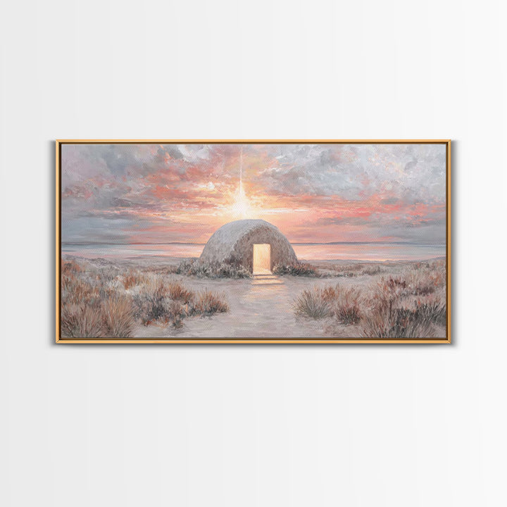 Manger Light – Framed Canvas Print – Christian Christmas Art – Christmas Wall Art – Jesus Painting – Christian Art Canvas – Christian Decor