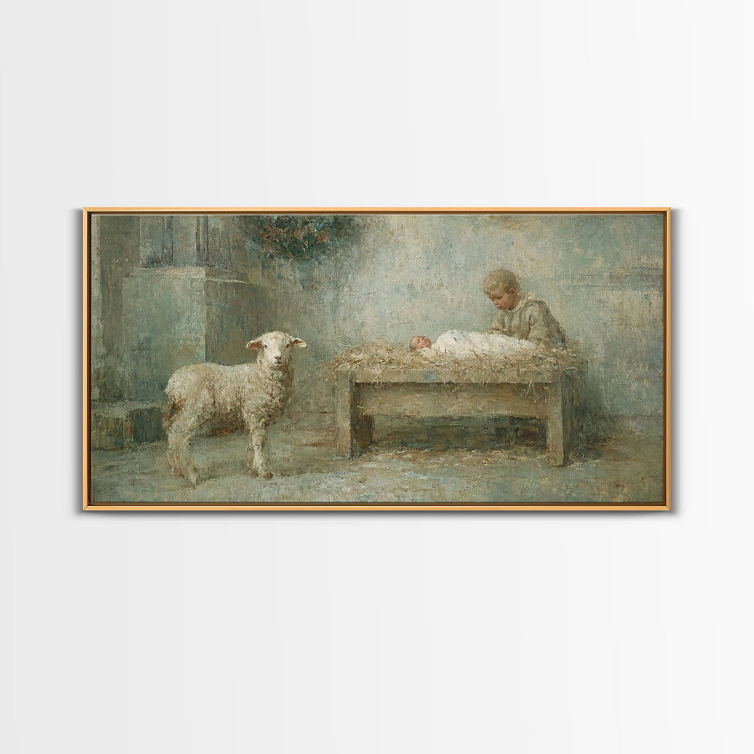 Winter Nativity – Framed Canvas Print – Christian Christmas Art – Christian Wall Art – Christmas Art – Christian Art Canvas – Christian Dec