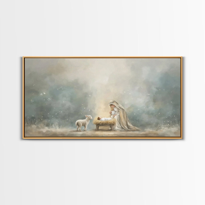 Heaven’s Gentle Dawn – Framed Canvas Print – Christian Art Canvas – Christian Wall Art – Jesus Painting – Christmas Art – Christian Christm
