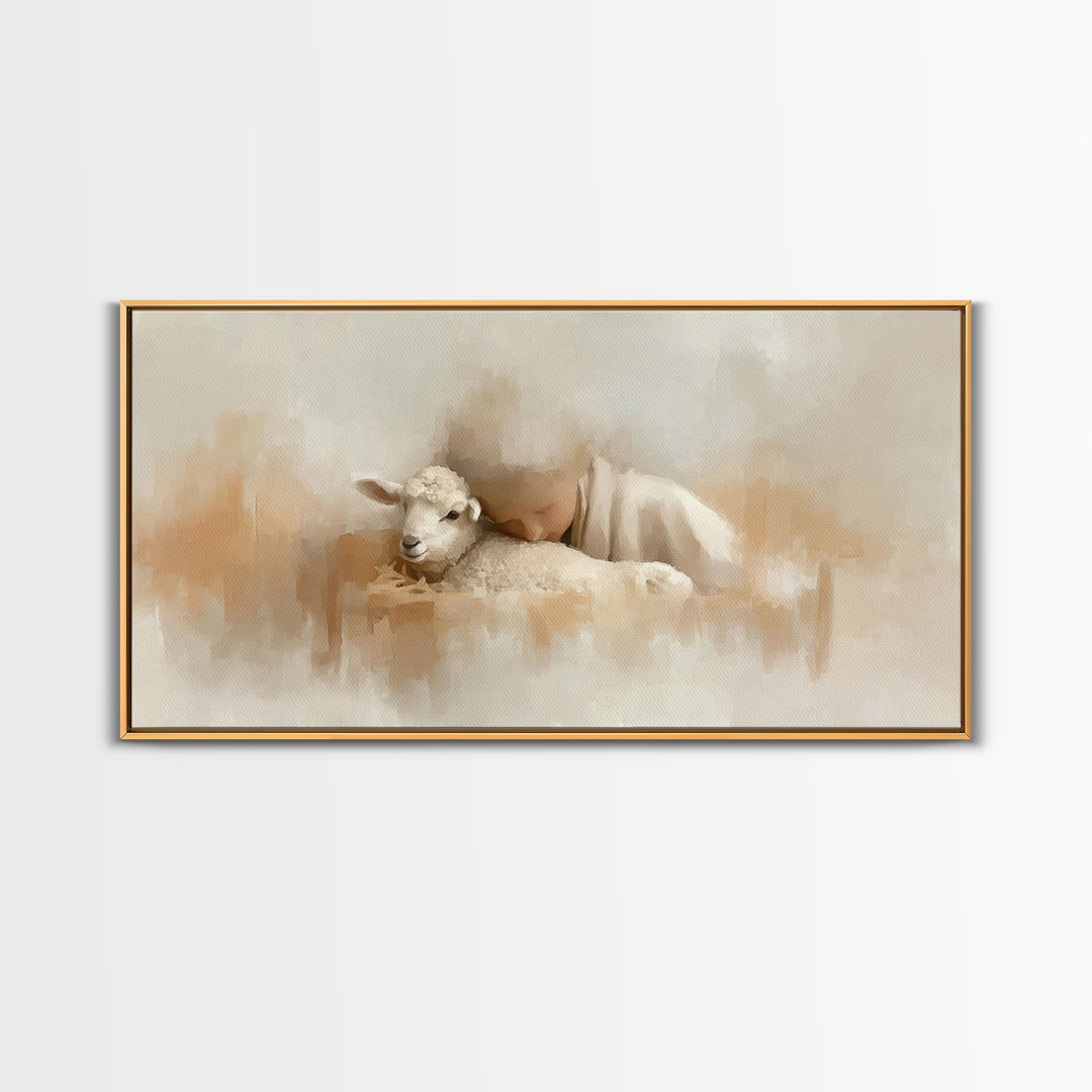 Tender Blessing Light, Framed Canvas Print, Christian Art Canvas, Christian Wall Art, Jesus Painting, Christmas Art, Christian Gift Ideas